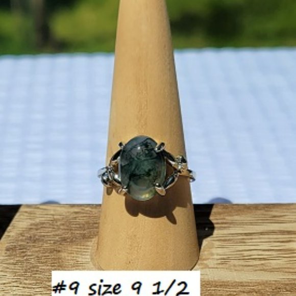 Moss Agate Gemstone Rings - Picture 10 of 10
